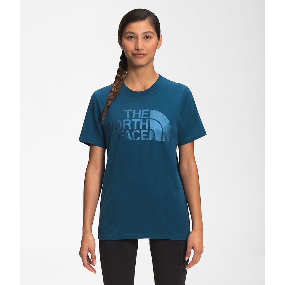 The North Face Κοντό Μανίκι Half Dome Cotton Γυναικεια T Shirt - Μπλε (MNJA36104)